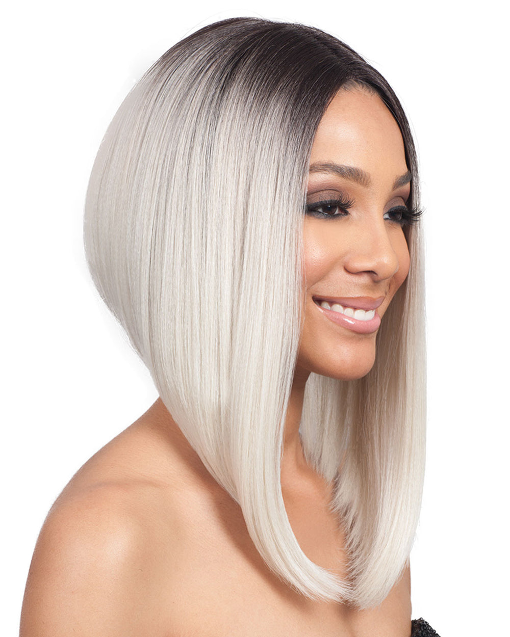 Lyna Angled Bob Lace Front Synthetic Wig by Bobbi Boss Best